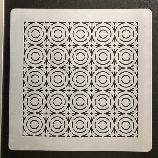 Rings - Grid Circle Quilting Stencil – 11.25 x 11.25" (28.6 x 28.6 cm)