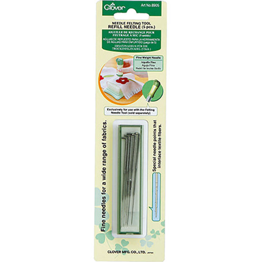 Clover Needle Felting Tool Refill Needles - 5 Pack (Fine Weight)