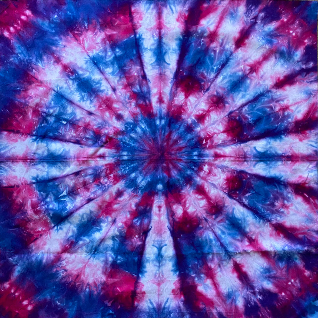 Tie-Dyed Cotton Panel (70 x 70 cm) - Ice